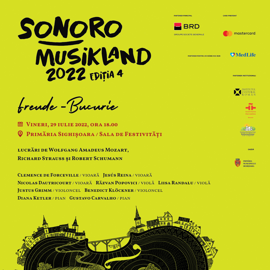 Festivalul SoNoRo Musikland revine cu un concert în Sala Barocă a Primăriei Municipiului Sighișoara